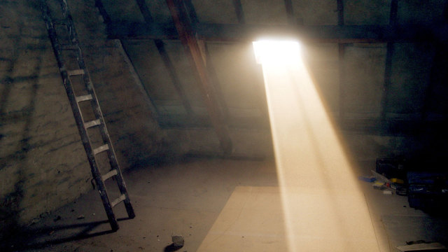 Basement with bright light